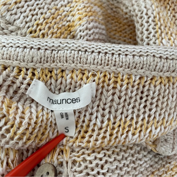 Maurices Striped Long Sleeve Knit Sweater Women’s Size Small Button Accents - Picture 5 of 11